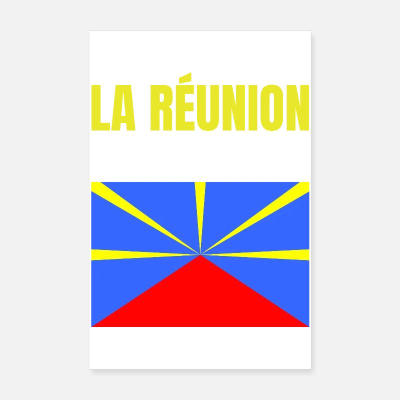 T-shirt drapeau La Réunion volcan Poster 20 x 30 cm