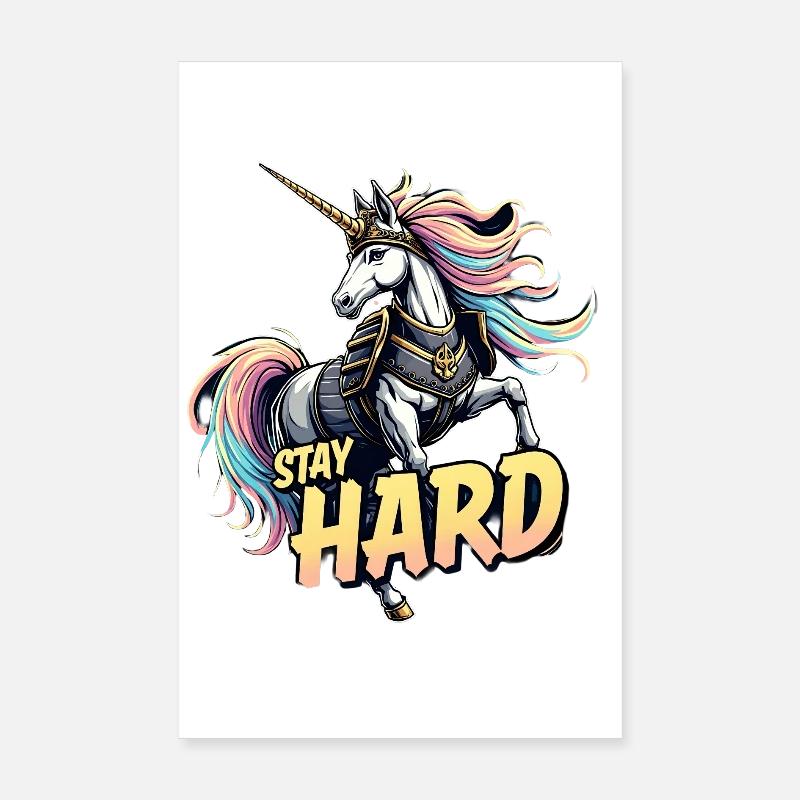 Armure de licorne Restez dur Poster 20 x 30 cm