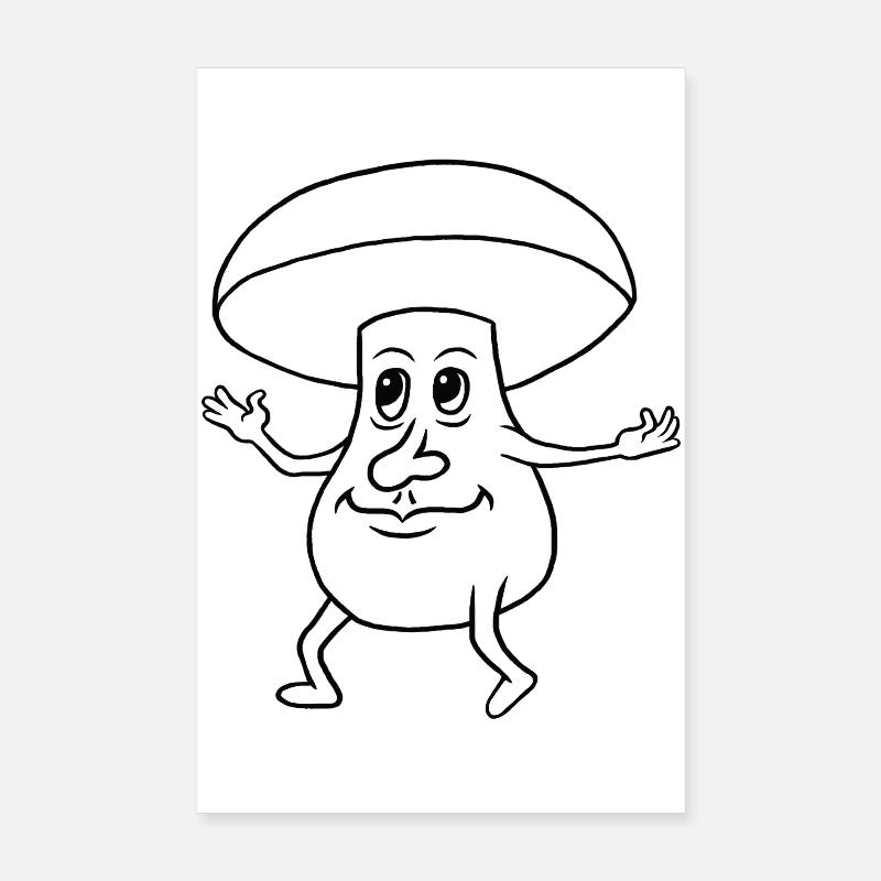 Champignon drôle Poster 20 x 30 cm