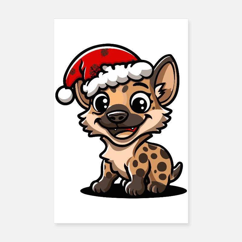 Hyäne Weihnachten Poster 20x30 cm