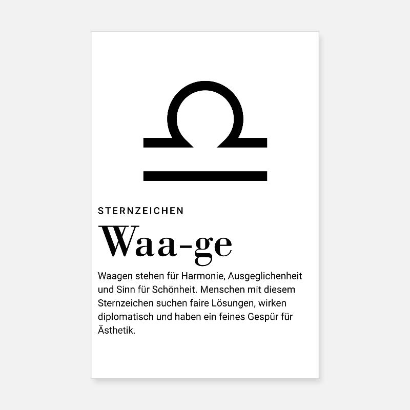 Sternzeichen Waage Poster 20x30 cm