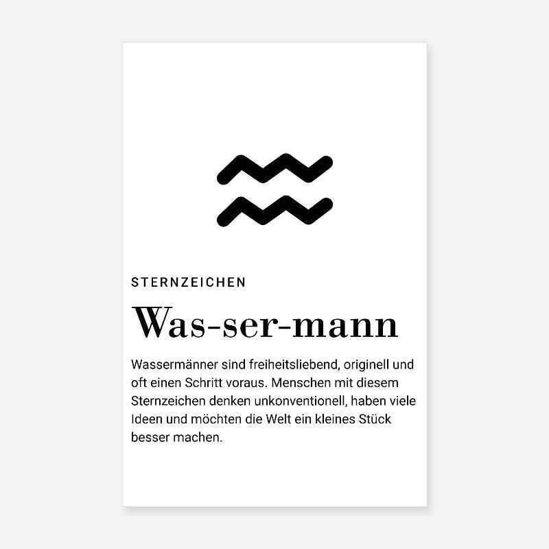 Sternzeichen Wassermann Poster 20x30 cm