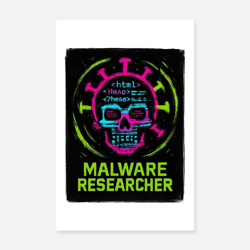 Cybersécurité : Malware Researcher Poster 20 x 30 cm