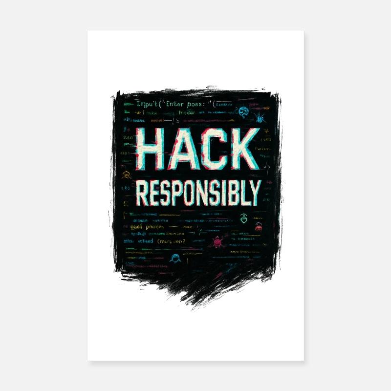 Cybersécurité : Hack Responsibility Poster 20 x 30 cm
