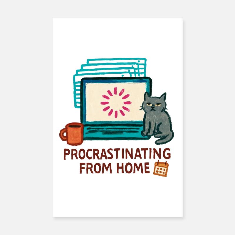 Telearbeit – Telearbeit – Voll-Fernarbeit Poster 20x30 cm