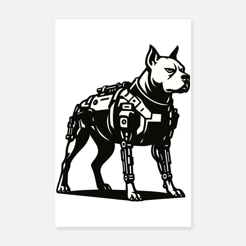 Chien cyborg Poster 20 x 30 cm