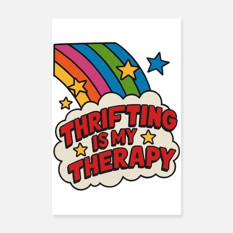 Secondhand-Therapie-Regenbogenaufkleber Poster 20x30 cm