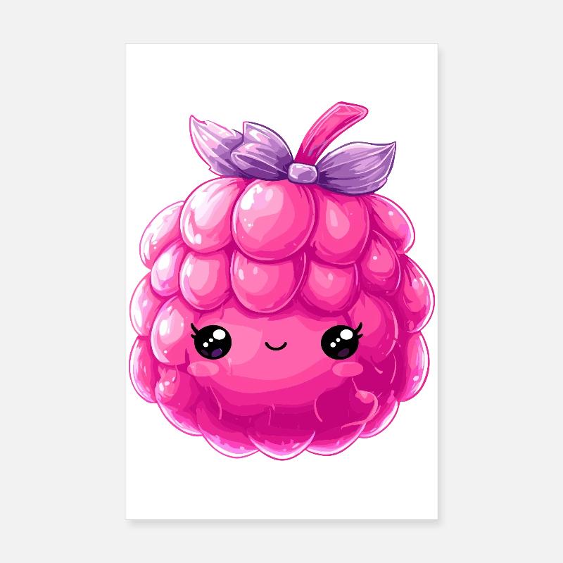 Kawaii Raspberry Cuddle Character Poster 8" x 12" (20x30 cm)