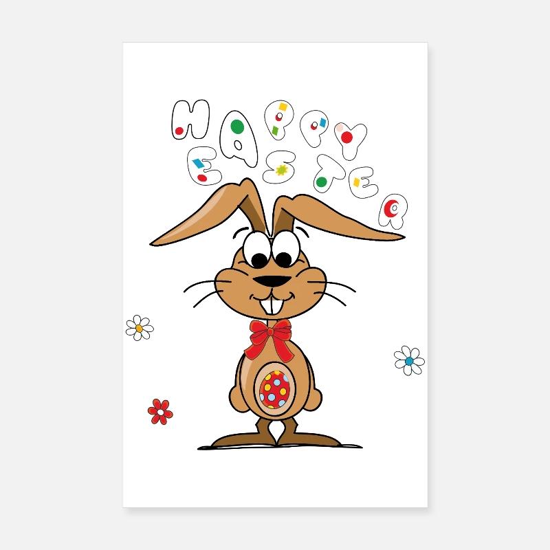 Lapin de Pâques avec œuf coloré Poster 20 x 30 cm