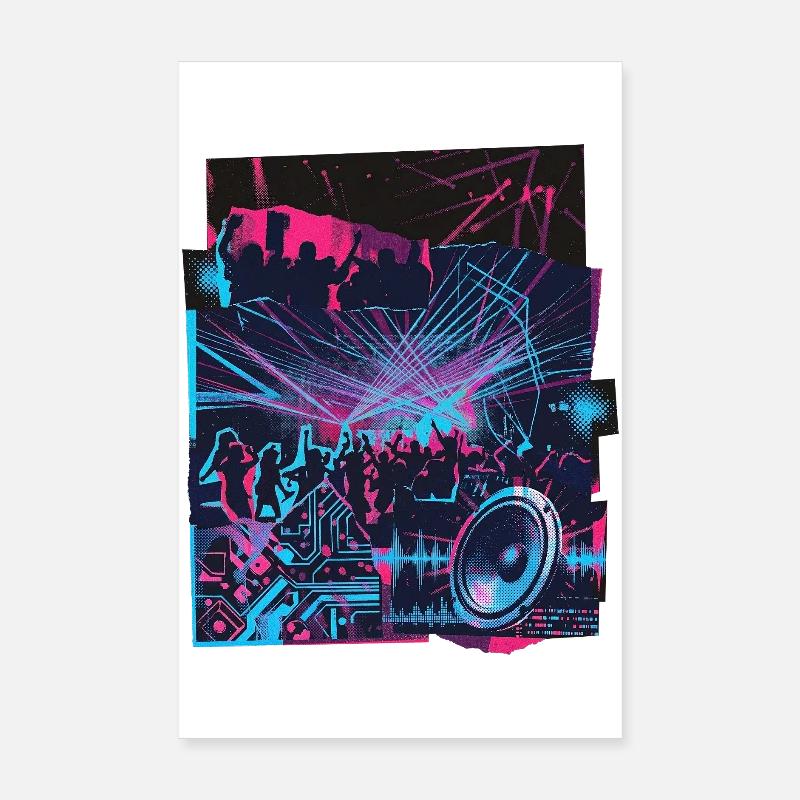 Techno Vintage Poster 8" x 12" (20x30 cm)