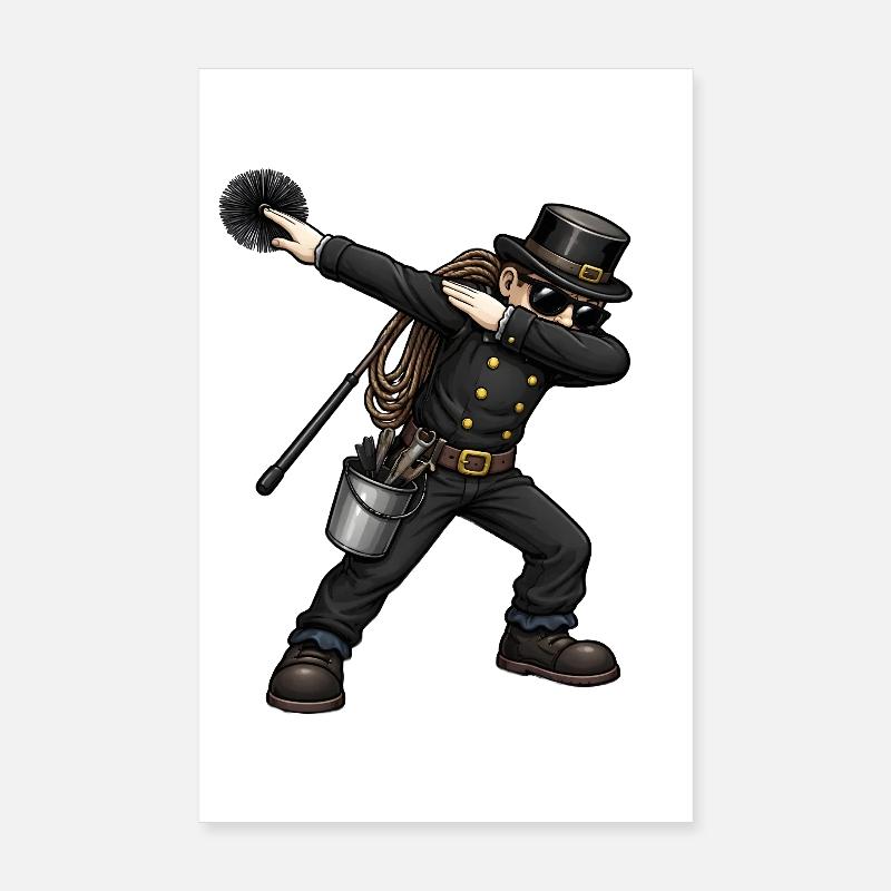Dabbing Schornsteinfeger Poster 20x30 cm