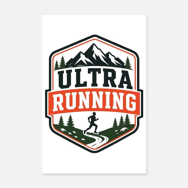 Bouclier de coureur de trail Ultra Running Poster 20 x 30 cm