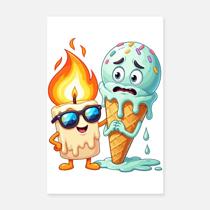 Flammenfreund Eiscreme Duo Poster 20x30 cm