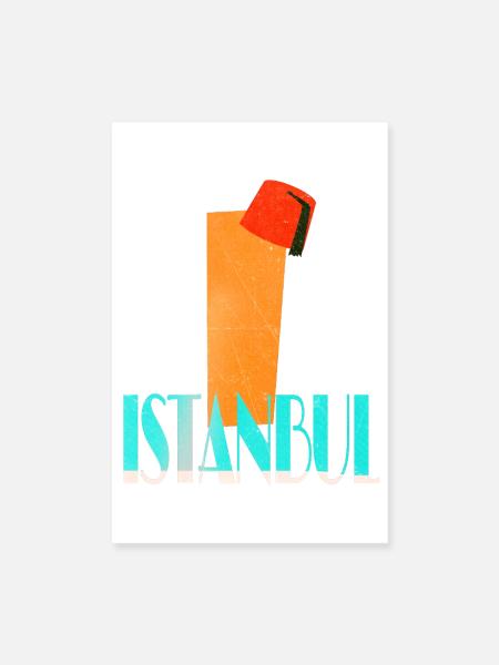 Istanbul Vintage Design - Poster 20x30 cm - Weiß - Vorne