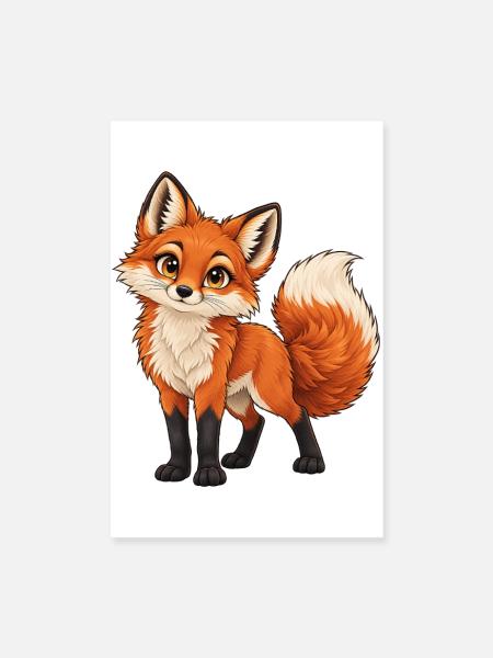 Frecher Rotfuchs - Poster 20x30 cm - Weiß - Vorne