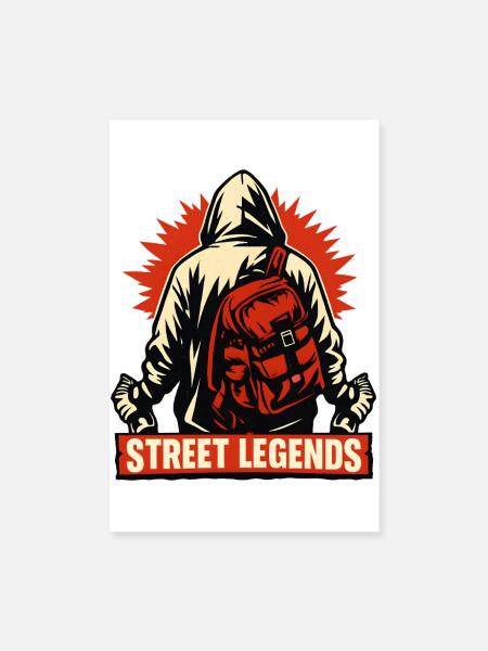 Street Legends Hoodie Motiv - Poster 20x30 cm - Weiß
