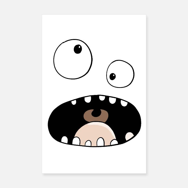 Funny Comic Monster Gesicht Poster 20x30 cm