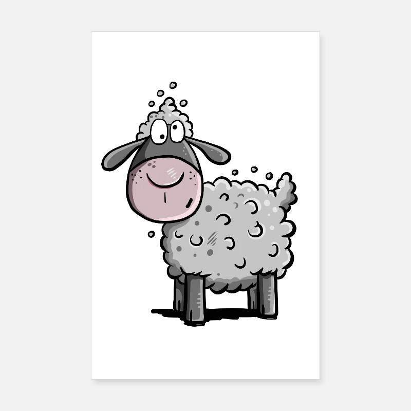 Little Wool Sheep I Sheep Comic I Gift Poster 8" x 12" (20x30 cm)