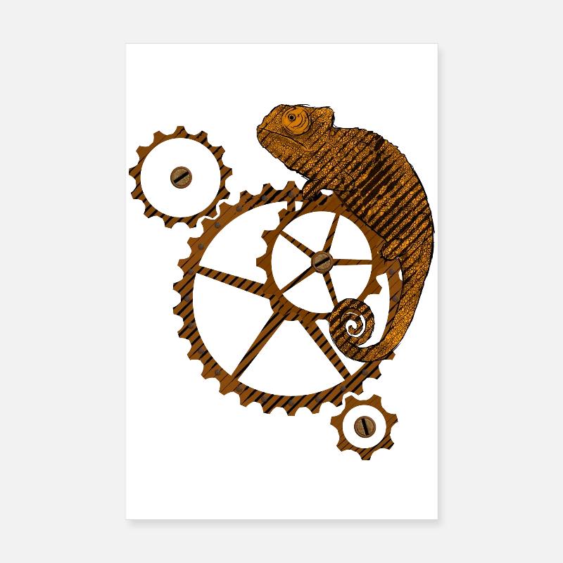 Steampunk Caméléon Poster 20 x 30 cm