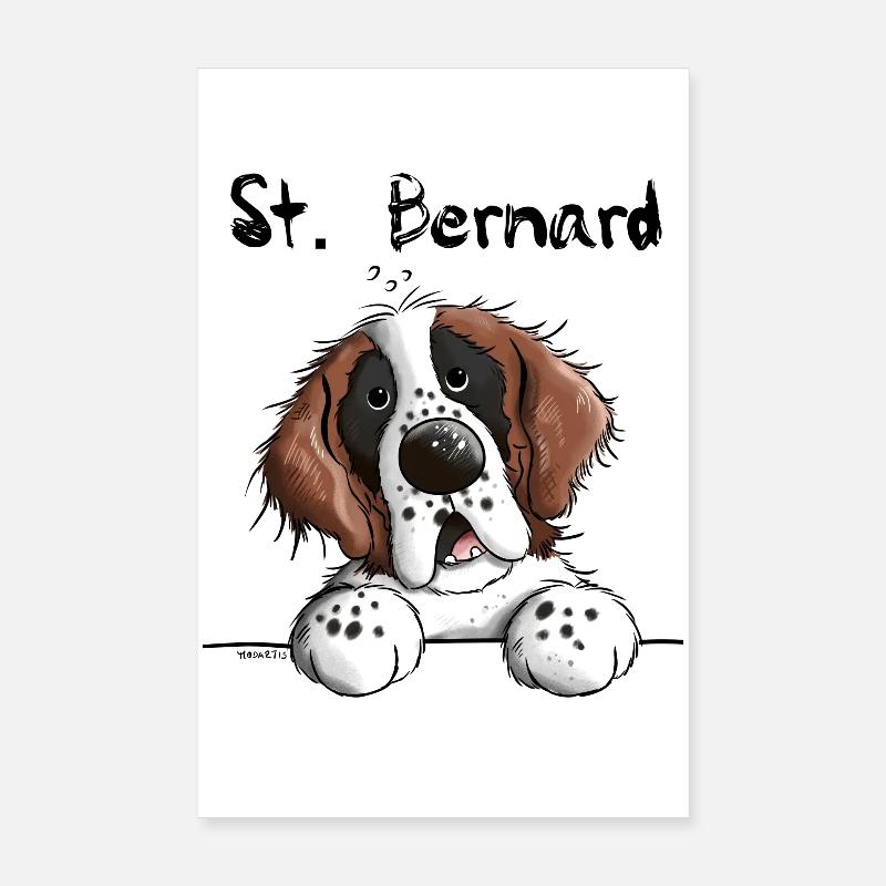 Drôle Saint Bernard Poster 20 x 30 cm