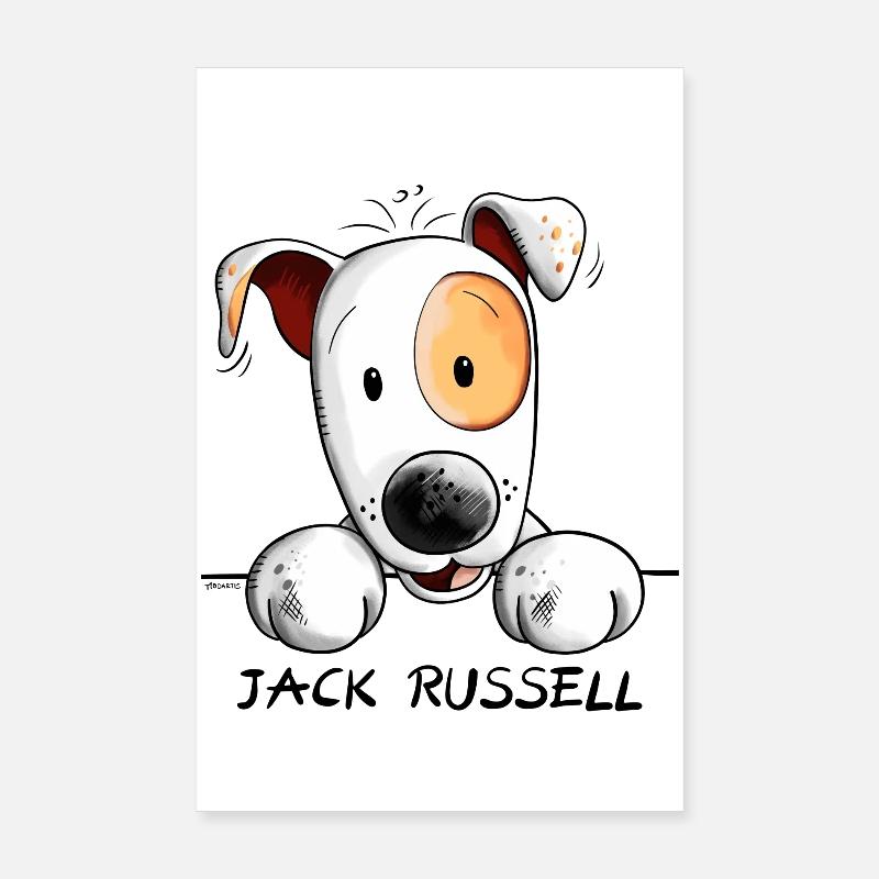 Funny Jack Russell Comic Poster 20 x 30 cm