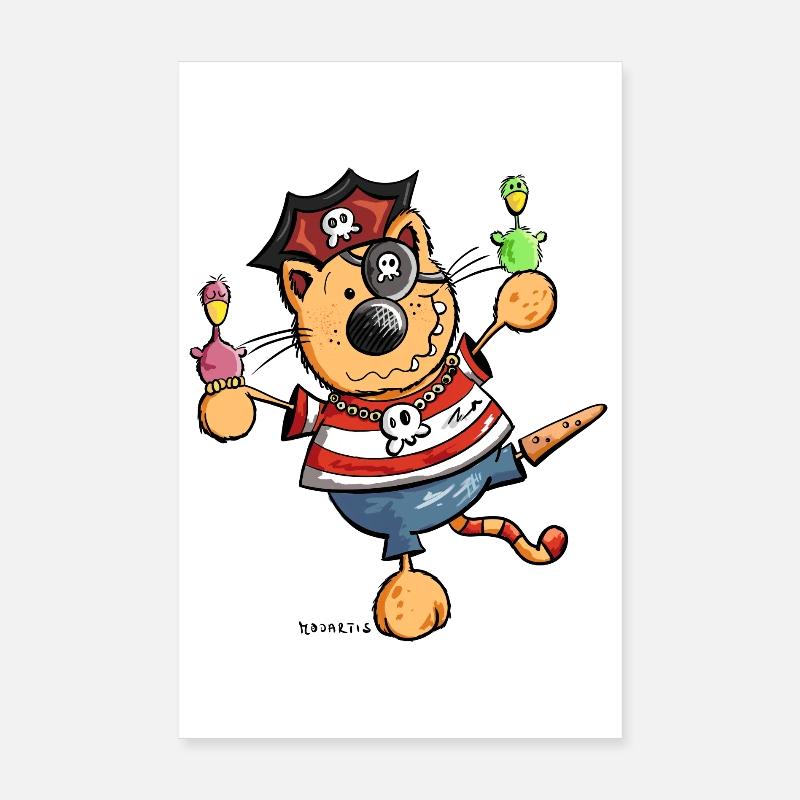 Mignon chat comique Poster 20 x 30 cm