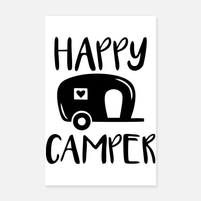 caravane campeur heureux Poster 20 x 30 cm