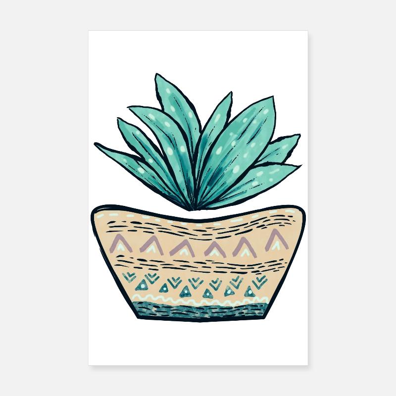 Motif de pot de succulentes Poster 20 x 30 cm