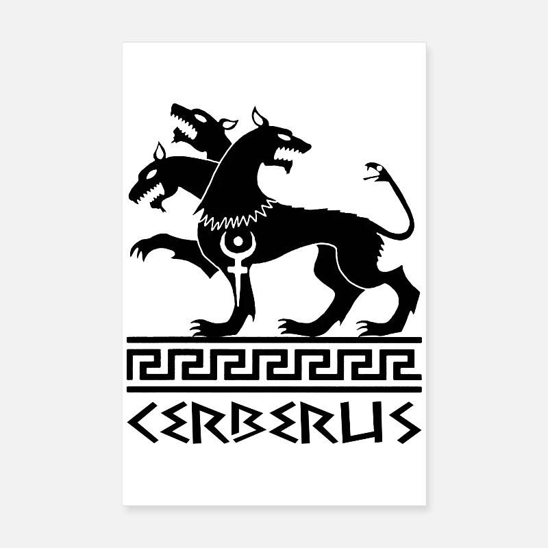 Chien cerbère noir Poster 20 x 30 cm