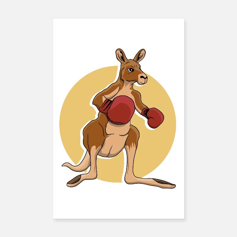 Känguru-Boxer Poster 20x30 cm