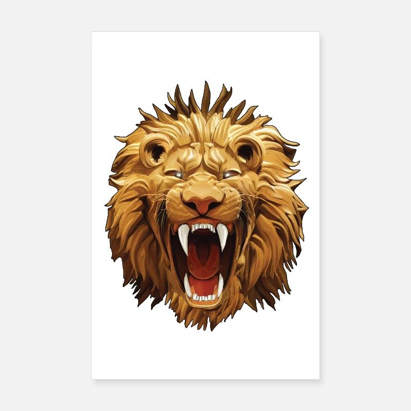 Rugissements de lion Poster 20 x 30 cm