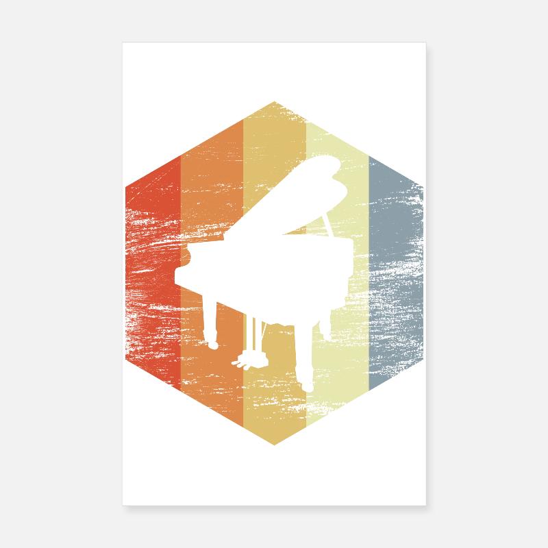 Piano à queue vintage Poster 20 x 30 cm