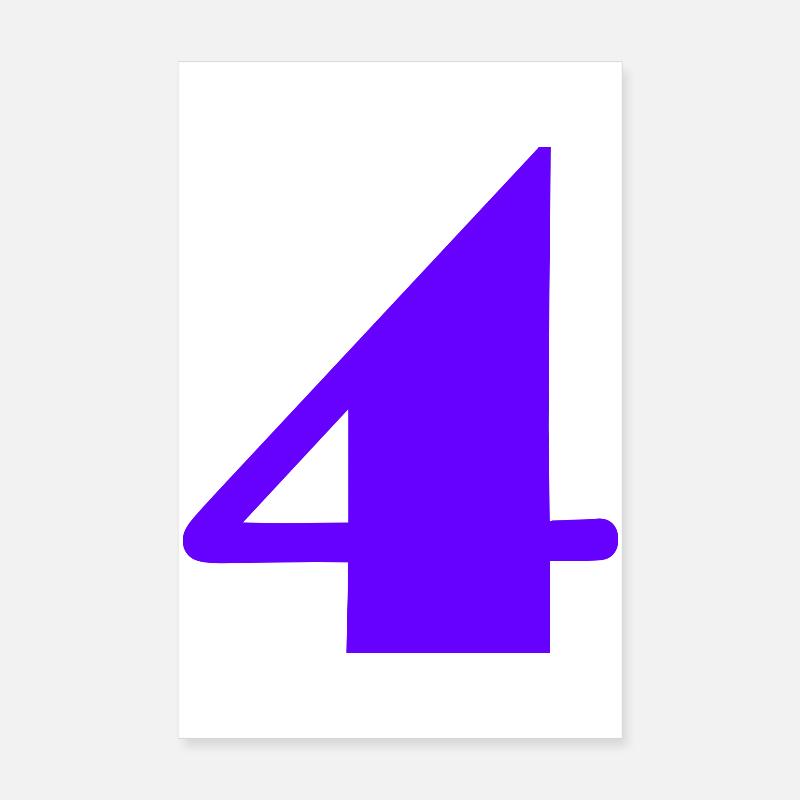 4 ANS,4e ANNIVERSAIRE,ANNIVERSAIRE 4 ANS - Poster 20 x 30 cm - blanc