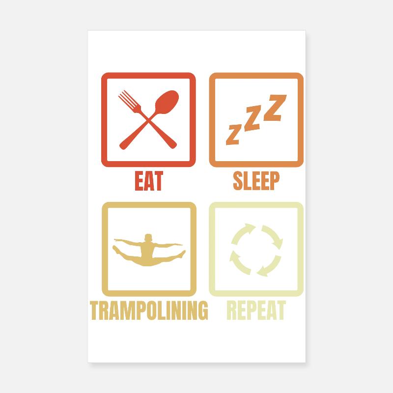 Eat Sleep Trampoline Repeat Poster 20x30 cm