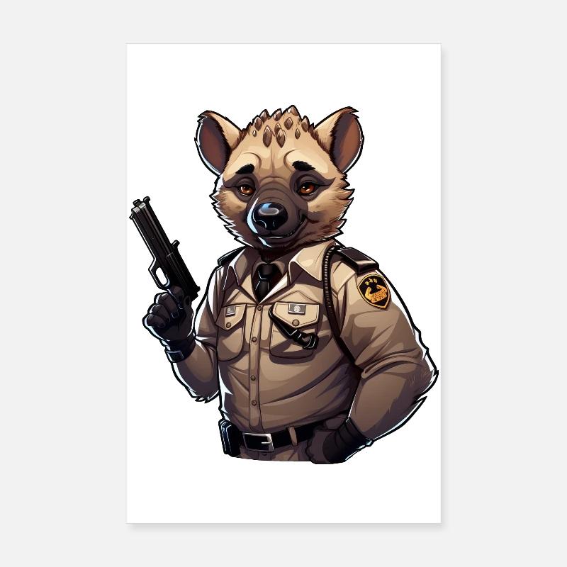 Hyena Policeman Poster 8" x 12" (20x30 cm)