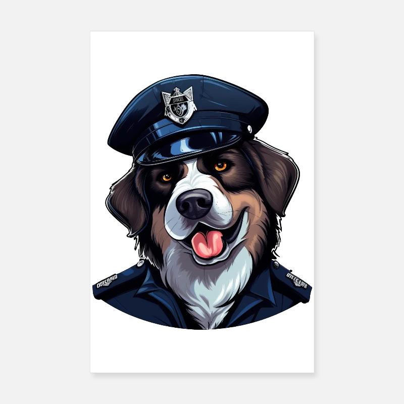 Hunde Polizei Poster 20x30 cm