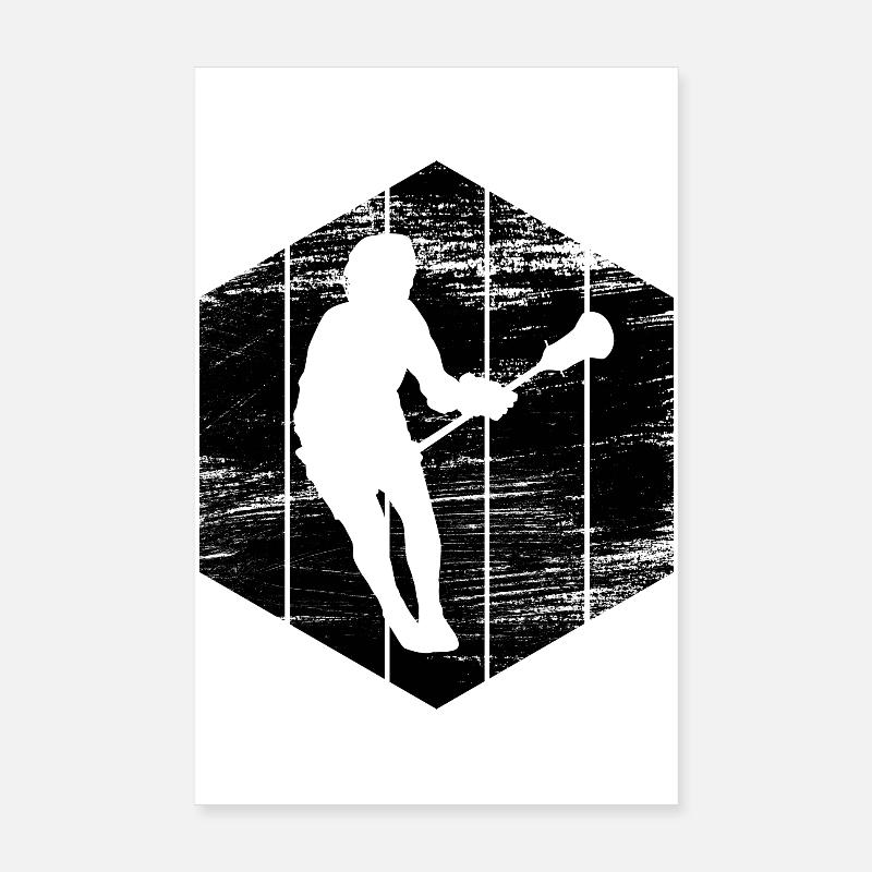 Lacrosse Player Sketch Poster 8" x 12" (20x30 cm)