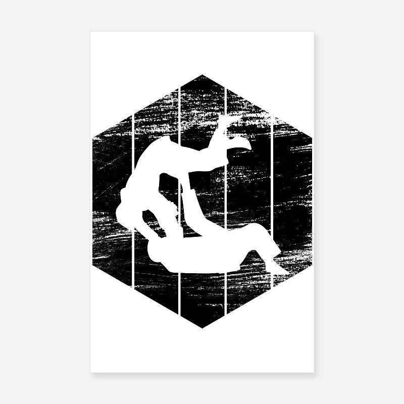 Dessin de judoka Poster 20 x 30 cm