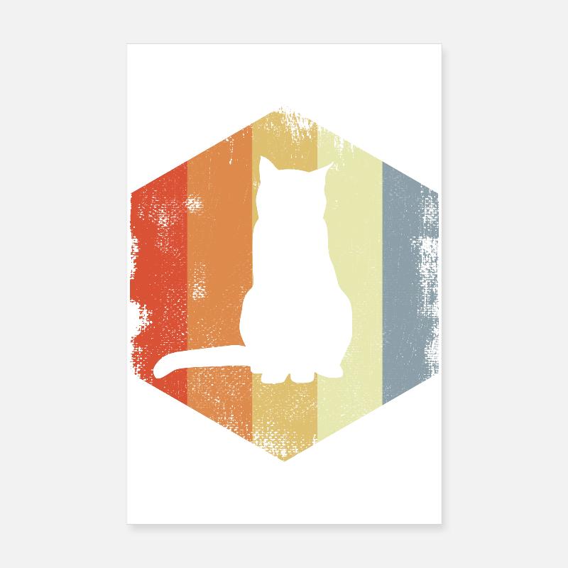 Retro Cat Poster 8" x 12" (20x30 cm)
