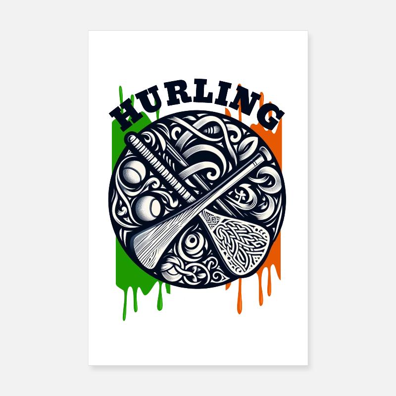 Hurling - Poster 8" x 12" (20x30 cm) - white