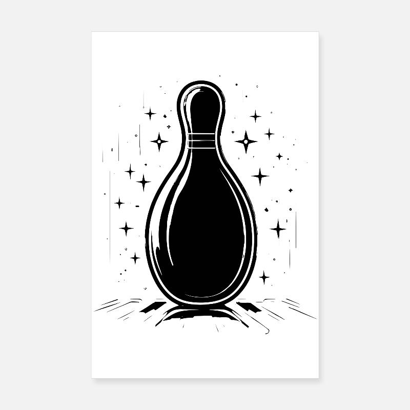 Bowling Drawing Poster 8" x 12" (20x30 cm)