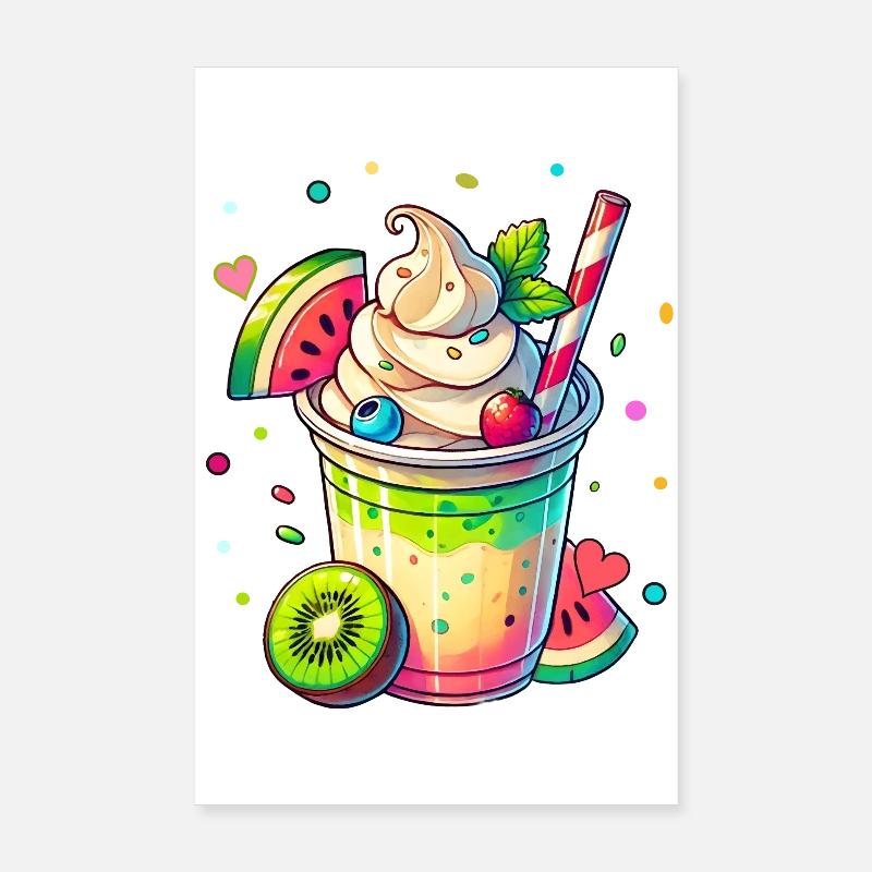 exotic fruity dreams:summer milkshake Poster 8" x 12" (20x30 cm)