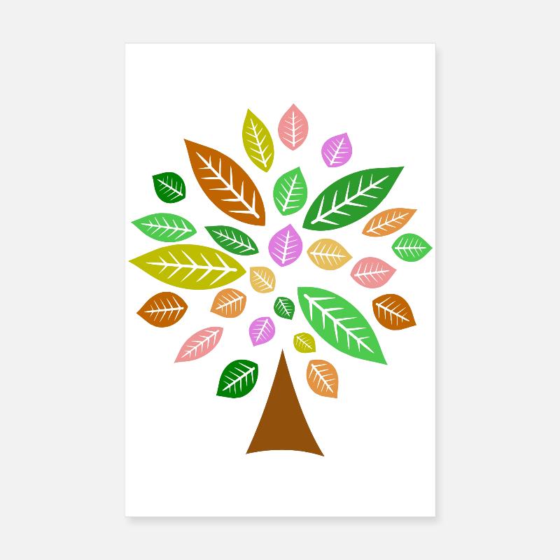 Farbenfroher Blätterbaum für Herbstmode Poster 20x30 cm