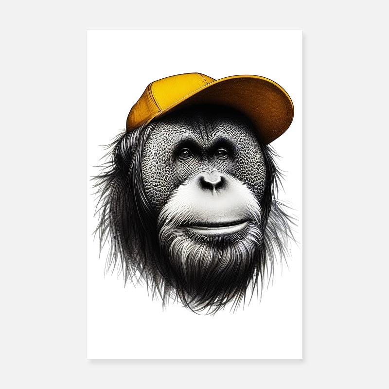 Orangutan Monkey Poster 8" x 12" (20x30 cm)