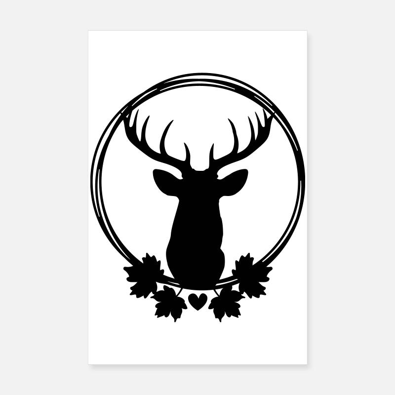 Kranz mit Hirsch Poster 20x30 cm