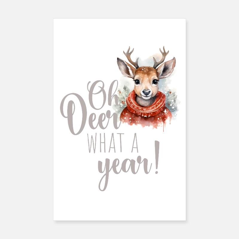 Oh Deer What a Year Weihnachtsmarkt  Poster 20x30 cm