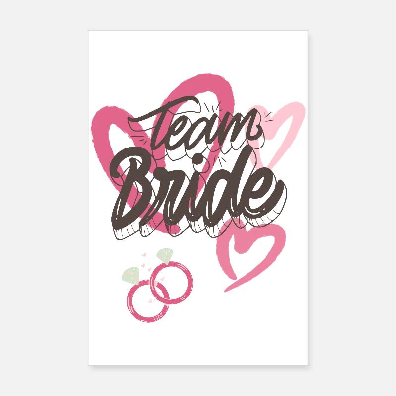 Cute Bride to Be Sweatshirt, TeamBride Poster 8" x 12" (20x30 cm)