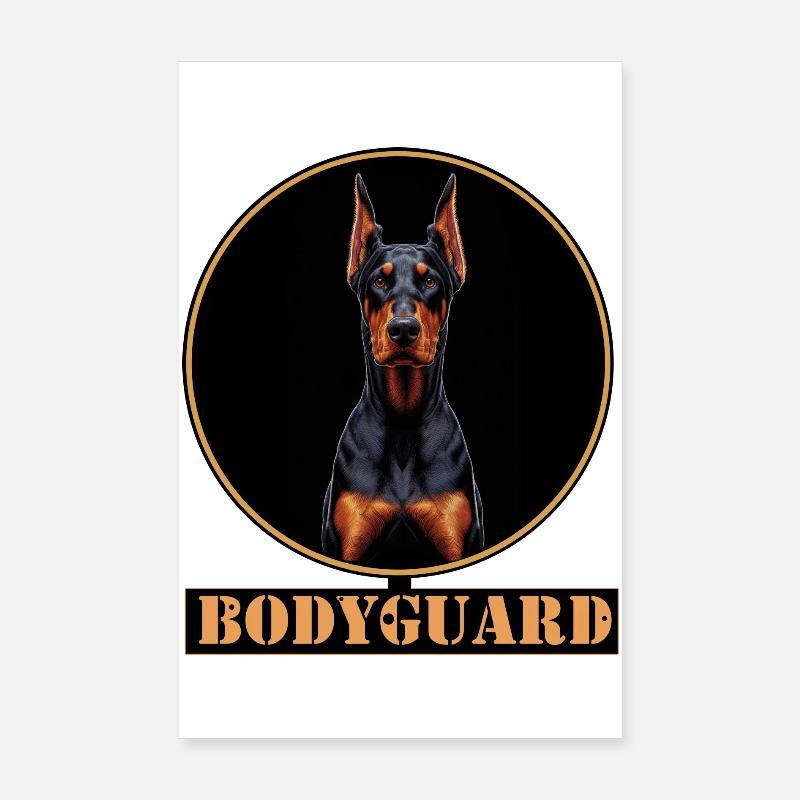 Garde du corps Doberman Circle Poster 20 x 30 cm