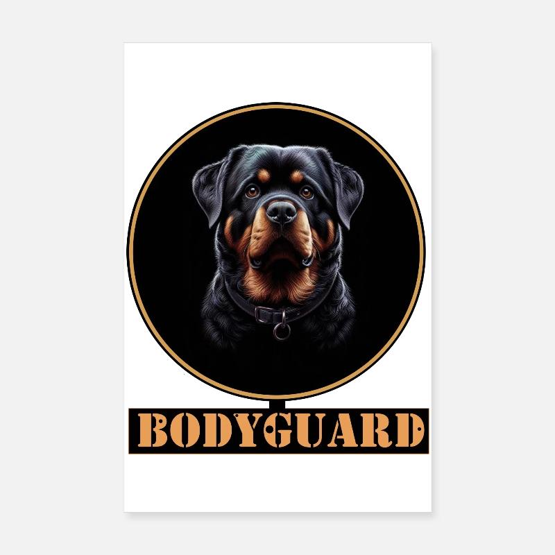 Garde du corps Rottweiler Ring Design Poster 20 x 30 cm