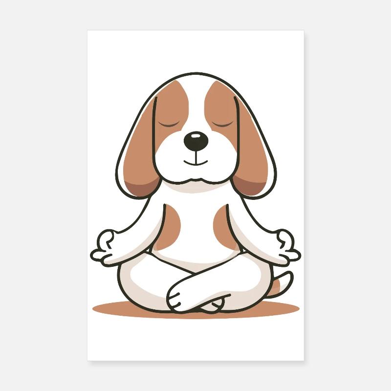 Meditierender Beagle – Ruhe & Achtsamkeit Poster 20x30 cm